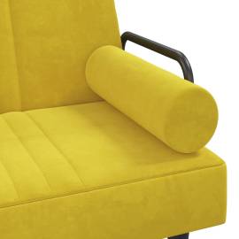 Canapea extensibilă cu cotiere, galben, catifea, 9 image