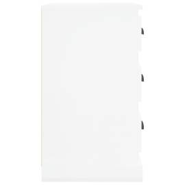 Noptieră, alb extralucios, 39x39x67 cm, lemn prelucrat, 8 image