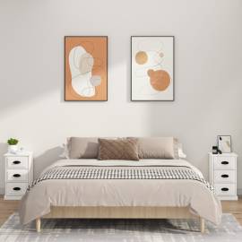 Noptieră, alb extralucios, 39x39x67 cm, lemn prelucrat, 3 image