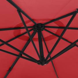 Umbrelă de soare montată pe perete cu led-uri roșu aprins 290cm, 8 image