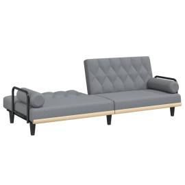 Canapea extensibilă cu cotiere, gri deschis, textil, 7 image
