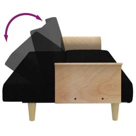 Canapea extensibilă cu cotiere, negru, textil, 8 image