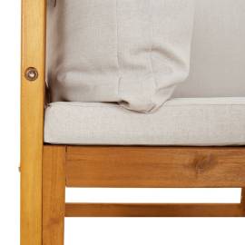 Canapele colț modulare, 2 buc, perne gri deschis, lemn acacia, 7 image