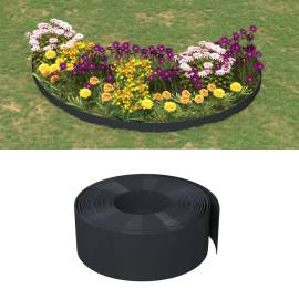 Bordură de grădină, negru, 10 m 20 cm, polietilenă
