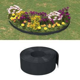 Borduri de grădină, 4 buc, negru, 10 m 20 cm, polietilenă