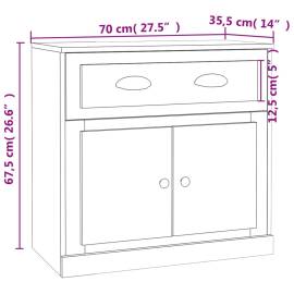 Servantă, gri beton, 70x35,5x67,5 cm, lemn prelucrat, 10 image