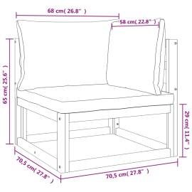 Set mobilier de grădină cu perne verzi, 3 piese, lemn masiv, 6 image