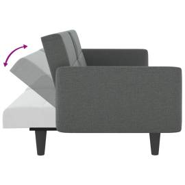 Canapea extensibilă cu suporturi de pahar, gri închis, textil, 9 image