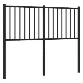 Tăblie de pat metalică, negru, 125x3x90 cm, 5 image