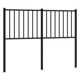 Tăblie de pat metalică, negru, 125x3x90 cm, 2 image