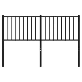 Tăblie de pat metalică, negru, 142x3x90 cm, 3 image