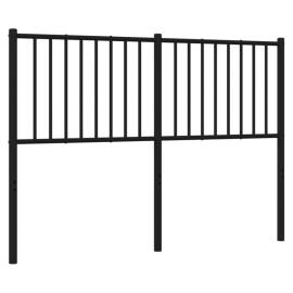 Tăblie de pat metalică, negru, 142x3x90 cm, 5 image