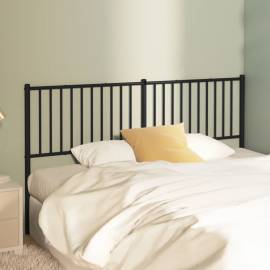 Tăblie de pat metalică, negru, 166x3x90 cm