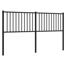 Tăblie de pat metalică, negru, 166x3x90 cm, 5 image