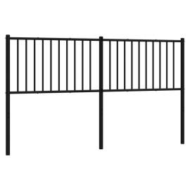 Tăblie de pat metalică, negru, 166x3x90 cm, 2 image