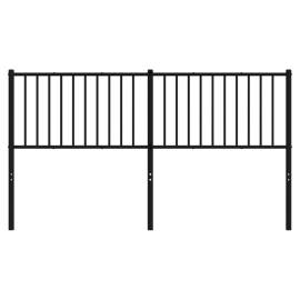 Tăblie de pat metalică, negru, 166x3x90 cm, 3 image