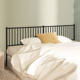 Tăblie de pat metalică, negru, 206x3x90 cm