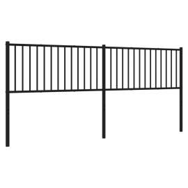 Tăblie de pat metalică, negru, 206x3x90 cm, 5 image