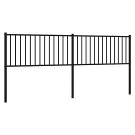 Tăblie de pat metalică, negru, 206x3x90 cm, 2 image