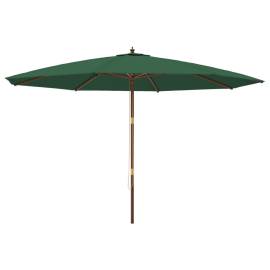 Umbrelă de soare de grădină, stâlp din lemn, verde, 400x273 cm, 2 image