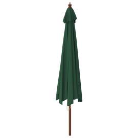 Umbrelă de soare de grădină, stâlp din lemn, verde, 400x273 cm, 5 image