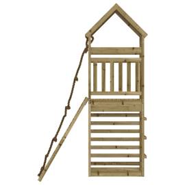Căsuță de joacă cu perete de cățărat, lemn de pin impregnat, 4 image
