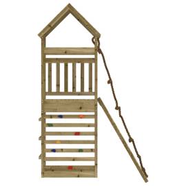 Căsuță de joacă cu perete de cățărat, lemn de pin impregnat, 5 image