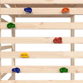 Căsuță de joacă cu perete de cățărat, lemn masiv de pin, 8 image