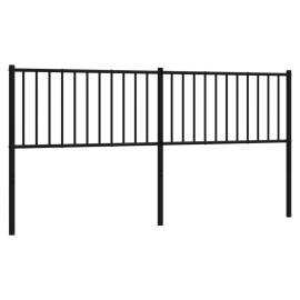 Tăblie de pat metalică, negru, 187x3x90 cm, 2 image