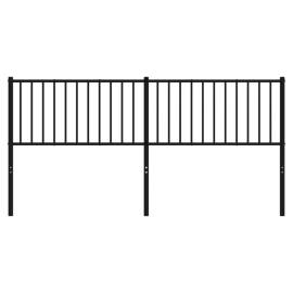 Tăblie de pat metalică, negru, 187x3x90 cm, 3 image