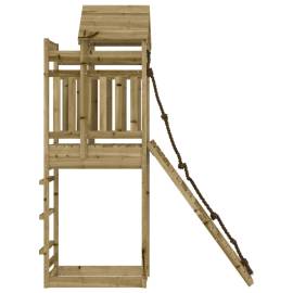 Căsuță de joacă cu perete de cățărat, lemn de pin impregnat, 6 image
