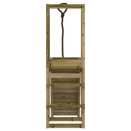 Căsuță de joacă cu perete de cățărat, lemn de pin impregnat, 7 image