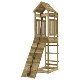 Căsuță de joacă cu perete de cățărat, lemn de pin impregnat, 4 image