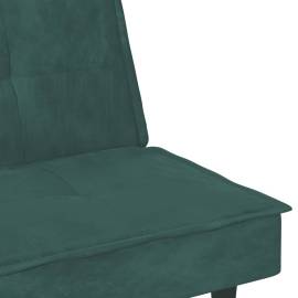 Canapea extensibilă cu suporturi de pahar verde închis, catifea, 10 image
