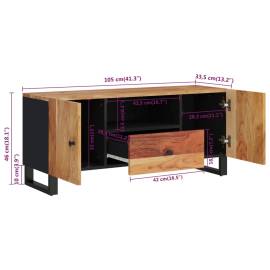 Dulap tv, 105x33,5x46 cm, lemn masiv de acacia&lemn prelucrat, 9 image