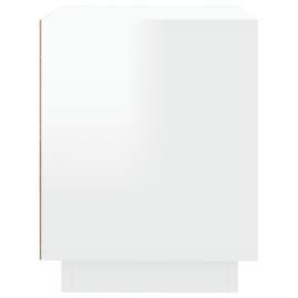 Noptieră, alb extralucios, 44x35x45 cm, lemn prelucrat, 8 image