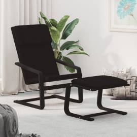 Scaun de relaxare, negru, material textil, 3 image
