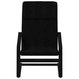 Scaun de relaxare, negru, material textil, 4 image