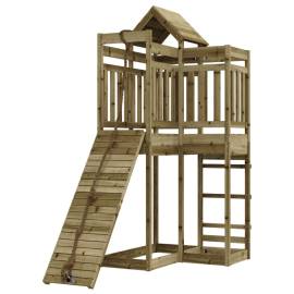 Căsuță de joacă cu perete de cățărat, lemn de pin impregnat, 3 image