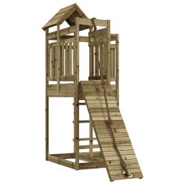Căsuță de joacă cu perete de cățărat, lemn de pin impregnat, 2 image