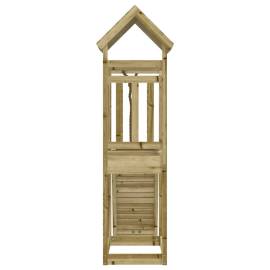 Căsuță de joacă cu perete de cățărat, lemn de pin impregnat, 7 image