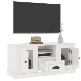 Comodă tv, alb extralucios, 100x35,5x45 cm, lemn prelucrat, 5 image