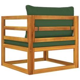 Scaun de grădină cu pernă gri, lemn masiv de acacia, 6 image