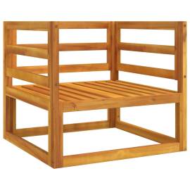 Scaun de grădină cu pernă gri, lemn masiv de acacia, 3 image