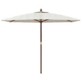 Umbrelă de soare de grădină stâlp din lemn, nisipiu, 299x240 cm, 3 image