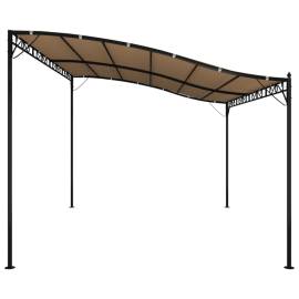 Baldachin, gri taupe, 4x3 m 180 g/m², țesătură și oțel, 4 image