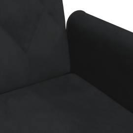 Canapea extensibilă cu cotiere, negru, catifea, 10 image