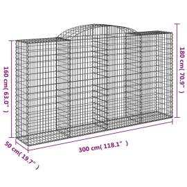 Coșuri gabion arcuite 2 buc, 300x50x160/180 cm, fier galvanizat, 6 image
