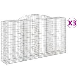 Coșuri gabion arcuite 3 buc, 300x50x160/180 cm, fier galvanizat, 2 image