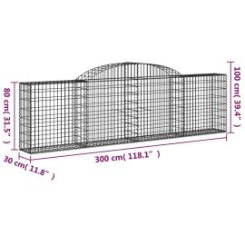 Coș gabion arcuit, 300x30x80/100 cm, fier galvanizat, 5 image